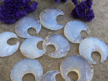 Load image into Gallery viewer, Opalite Knapped Crescent Moons