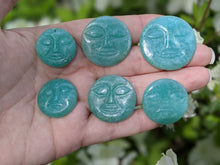 Load image into Gallery viewer, Amazonite Carved Face Cabochons