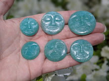 Load image into Gallery viewer, Amazonite Carved Face Cabochons