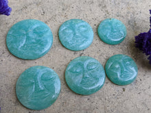 Load image into Gallery viewer, Amazonite Carved Face Cabochons