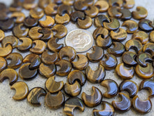 Load image into Gallery viewer, Tigers Eye Crescent Moon Beads