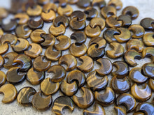 Load image into Gallery viewer, Tigers Eye Crescent Moon Beads