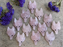 Load image into Gallery viewer, Rose Quartz Wolf Pendant