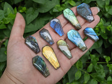 Load image into Gallery viewer, Labradorite Coffin Cabochons (Drilled)