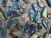 Load image into Gallery viewer, Labradorite Coffin Cabochons (Drilled)