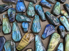 Load image into Gallery viewer, Labradorite Coffin Cabochons (Drilled)