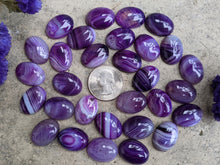 Load image into Gallery viewer, Banded Onyx Purple Oval Cabochons - 15x20