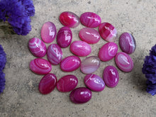 Load image into Gallery viewer, Banded Onyx Dark Pink Oval Cabochons - 13x18mm