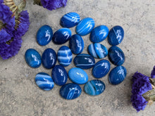 Load image into Gallery viewer, Banded Onyx Dark Blue Oval Cabochons - 13x18mm