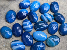 Load image into Gallery viewer, Banded Onyx Dark Blue Oval Cabochons - 13x18mm