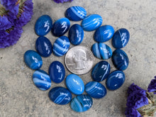 Load image into Gallery viewer, Banded Onyx Dark Blue Oval Cabochons - 13x18mm