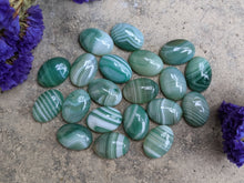 Load image into Gallery viewer, Banded Onyx Green Oval Cabochons - 13x18mm