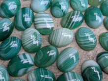 Load image into Gallery viewer, Banded Onyx Green Oval Cabochons - 15x20mm