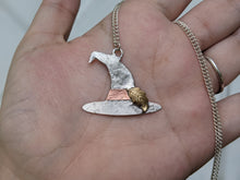 Load image into Gallery viewer, Handmade Silver Witch Hat Pendant - Autumn