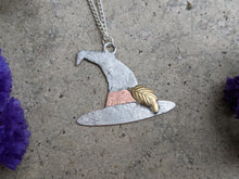 Load image into Gallery viewer, Handmade Silver Witch Hat Pendant - Autumn