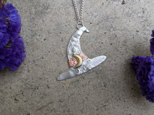 Load image into Gallery viewer, Handmade Silver Witch Hat Pendant - Luna
