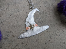Load image into Gallery viewer, Handmade Silver Witch Hat Pendant - Stella