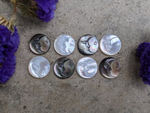 Load image into Gallery viewer, Mother of Pearl Carved Moon Cabochons