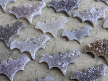 Load image into Gallery viewer, Amethyst and Quartz Druzy Bat Cabochons
