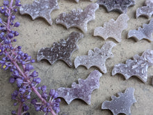 Load image into Gallery viewer, Amethyst and Quartz Druzy Bat Cabochons