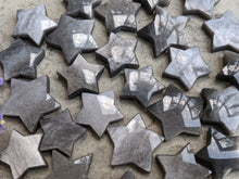 Load image into Gallery viewer, Silver Sheen Obsidian Star Cabochons
