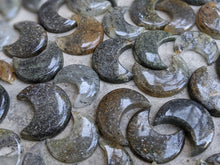 Load image into Gallery viewer, Midnight Quartz Crescent Moon Cabochons
