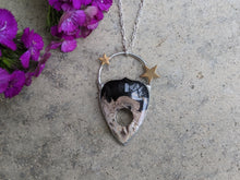 Load image into Gallery viewer, Handmade Fossilized Palm Root Planchette Pendant