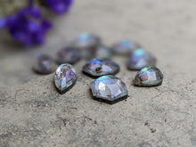 Load image into Gallery viewer, Abalone and Clear Quartz Doublet Cabochons