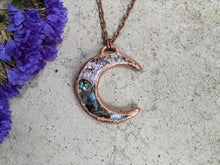 Load image into Gallery viewer, Handmade Abalone Crescent Moon Pendant