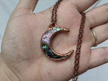 Load image into Gallery viewer, Handmade Abalone Crescent Moon Pendant