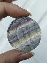 Load image into Gallery viewer, Fluorite Carved Kitsune Fox Pendant