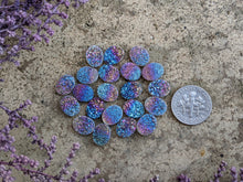 Load image into Gallery viewer, Titanium Druzy Agate Rainbow Oval Cabochons - 8x10mm