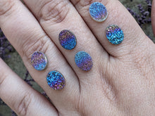 Load image into Gallery viewer, Titanium Druzy Agate Rainbow Oval Cabochons - 8x10mm