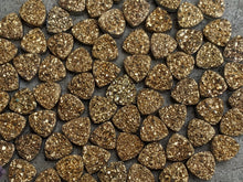 Load image into Gallery viewer, Titanium Druzy Agate Gold Trillion Cabochons - 7mm
