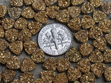 Load image into Gallery viewer, Titanium Druzy Agate Gold Trillion Cabochons - 7mm