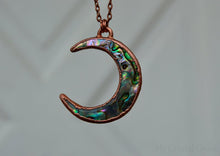 Load image into Gallery viewer, Handmade Abalone Crescent Moon Pendant