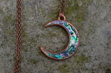 Load image into Gallery viewer, Handmade Abalone Crescent Moon Pendant