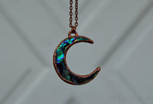 Load image into Gallery viewer, Handmade Abalone Crescent Moon Pendant