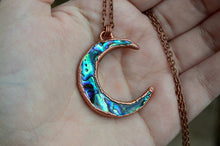 Load image into Gallery viewer, Handmade Abalone Crescent Moon Pendant