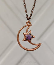 Load image into Gallery viewer, Handmade Copper Moon and Star Pendant