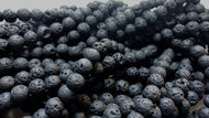 Lava Round Beads - 6mm (Waxed)