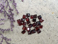Garnet Square Facets - 5mm to 6mm