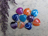 Dyed Banded Agate Hearts