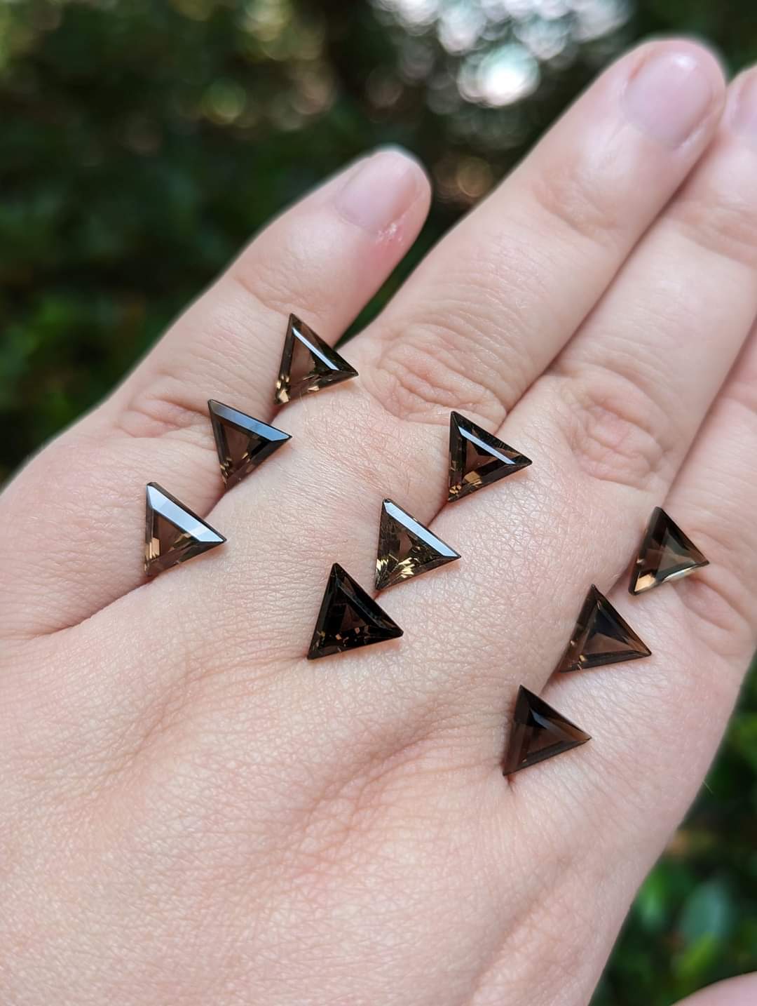 Smoky Quartz Triangle Facets - 8mm