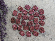 Titanium Druzy Agate Rectangle Cabochons - 7x9mm