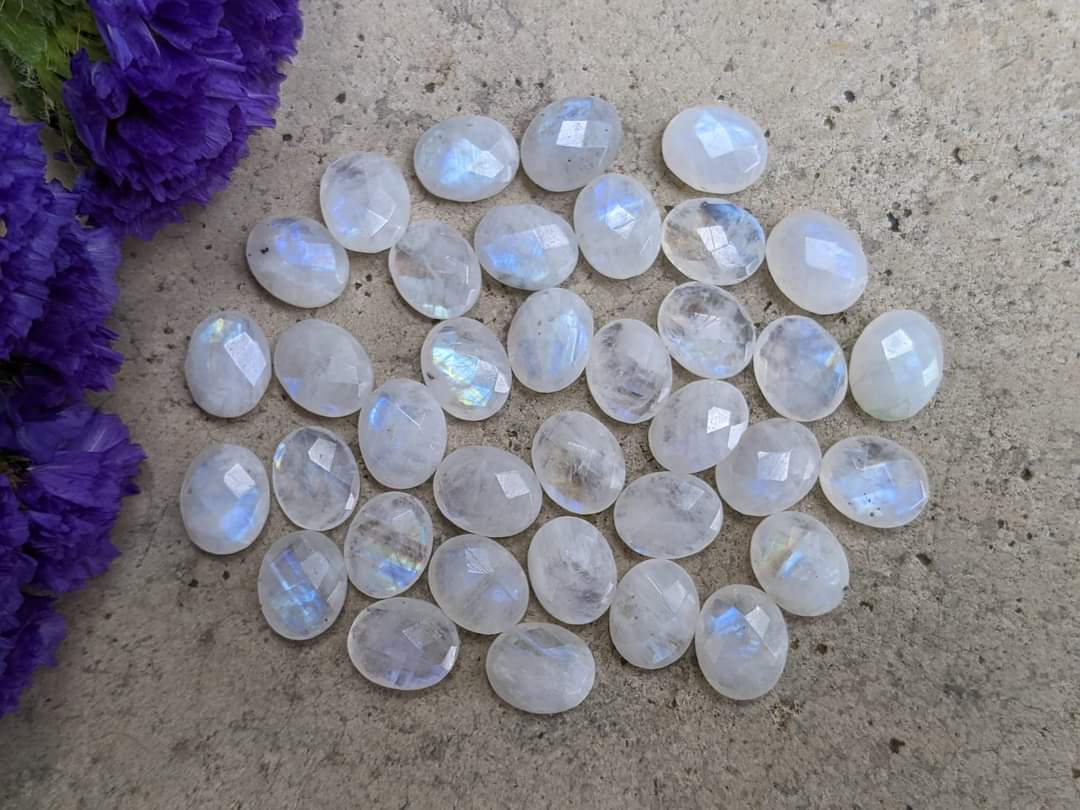 Moonstone Rose Cut Ovals - 7x9mm