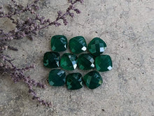 Load image into Gallery viewer, Green Onyx Cushion Rose Cuts - 9mm
