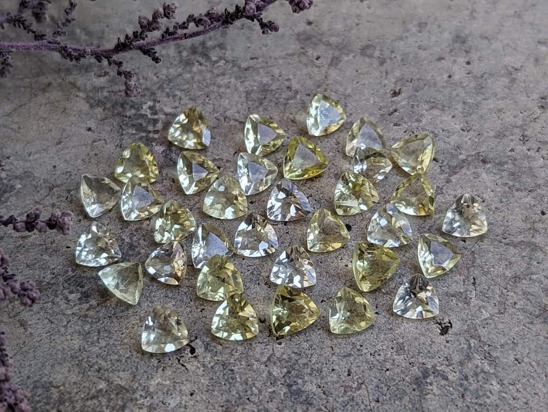 Lemon Quartz Trillion Facets - 5mm