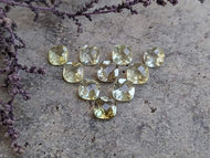 Lemon Quartz Rose Cut Cushion (Square) Facets - 6mm
