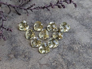 Lemon Quartz Rose Cut Heart Facets - 8mm